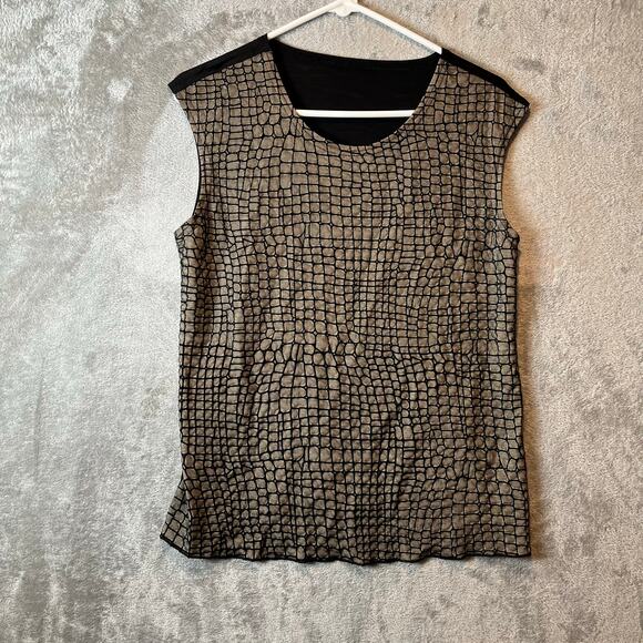 Damee Inc 2 Piece Set Black Gold Long Sleeve Jacket & Tank Size Medium - Picture 4 of 8